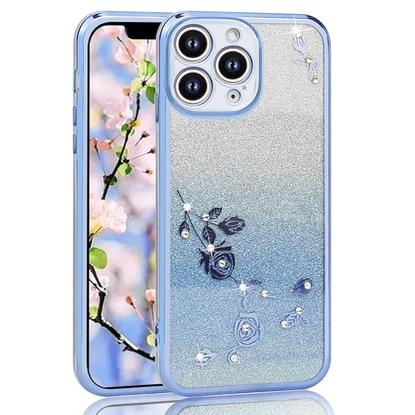 iPhone 11 Pro 用 ケース クリア キラキラ メッキ加工 花柄 ソフトケース TPU 薄型 おしゃれ かわいい ..
