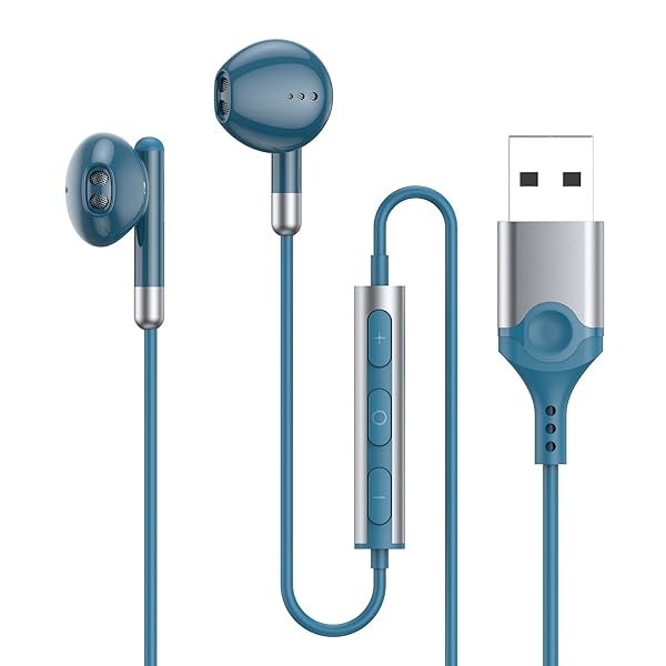 イヤホン マイク USB 有線 ヘッドセット 【2.3m】 マイク付きイヤホン 通話可能 音量調節 HIFI音質 テレワーク WEB会議 Zoom パソコン用 ゲーミング イヤホン USB-A ポート搭載のデスクトップ、コンピュータ、PC、ラップトッ