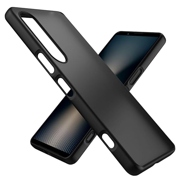 Xperia 1 VI SO-51E ケース docomo SO-51E カバー 薄型 耐衝撃 半透明 PC+TPU Xperia1VI ハイブリッドケース マットクリア+ブラック