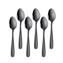 ティースプーン コーヒースプーン 6本セット 18-10ステンレス鋼製 肉厚があり 全長13.5cm ブラック