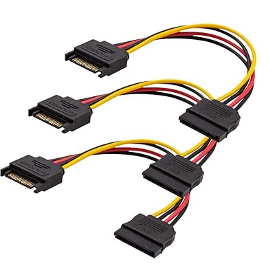 SATA 電源延長ケーブル SATA 15ピン オス To メス HDD、SSD、SATA 光学ドライブ、PCI-E等に対応 3本セット 20cm