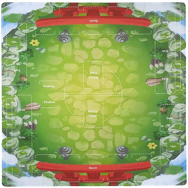 プレイマット 全面縫製仕様 ラバープレイマット 軽量で、子供が運ぶのに適しています 滑り止め 専用アウトドアグレードの600D防水収納バッグ カードゲーム 60×60cm (軽量スタイル, 空の島)