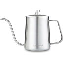 グースネック ケトル 600ml ステンレス鋼 コーヒー ポット ハンド ドリップ ティー ポット「シルバー」