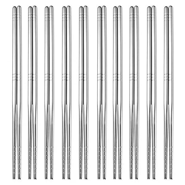 箸 10膳セット 韓国 金属 箸セット 18-8ステンレス 22.5cm 角箸 軽量 中空箸 滑り止め シルバー 韓国食器 食洗機対応 おしゃれ 韓国はし カト...