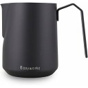エスプレッソピッチャー ステンレス鋼 600ml コーヒー泡立て器 ミルクジャグ カプチーノ ラテアート カップ 「マットブラック」