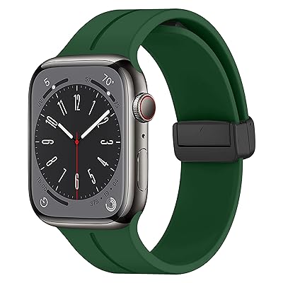 磁気バックルデザインウォッチバンドコンパチブル Apple Watch バンド 42mm 44mm 45mm 49mm、防水スポーツ調整可能で快適なソフトシリコンブレスレット iWatch Ultra シリーズ 8 7 6 5 4 3 2 1 SE