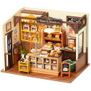 ミニチュアハウスキットドールハウス ベッカのベーキングハウス パン屋さん DIY 立体パズル LED 手作りキット 組み立て 木製パズル ウッドクラフト イラス...