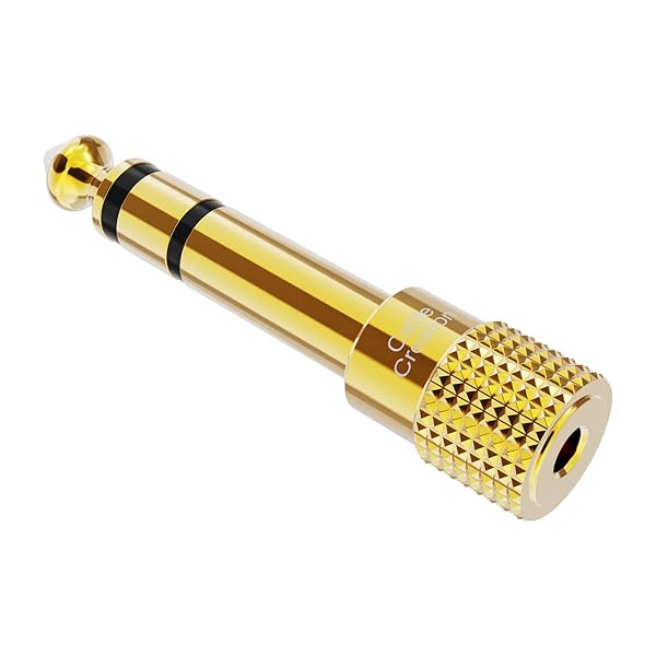ステレオミニプラグ to ステレオ標準プラグ, 6.35mm ステレオプラグto 3.5mm ステレオジャックアダプタ6.35mm to 3.5mm （オスーメス）金メッキ アンプヘッドホン変換