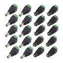 20個セット DCジャック アダプター 5.5 * 2.1mm DC電源プラグ CCTV 12V電源端子 コネクタ オスメス (10 メス + 10 オス)