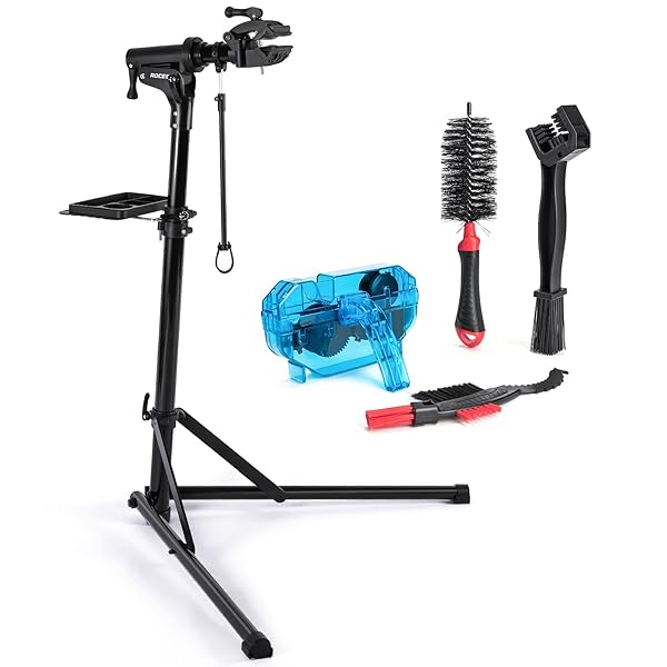 自転車 メンテナンススタンド クリーナーセット 安定感 高さ調節 角度調節 ワークスタンド 折りたたみ..