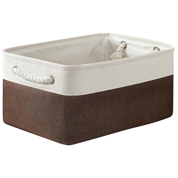 かご バスケット 収納 かご 35cm×25cm×17cm 収納ボックス カゴ 小型ランドリーバスケット 綿麻製 布製 ..