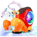 子供向け、音楽這うカニ、シミュレーションカニおもちゃ、自動的に障害物を回避する、インタラクティブな学習と開発のおもちゃ、LEDライト付き 知育玩具