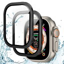 for Apple Watch Ultra 2/Ultra 49MM保護フィルム(2枚)アップルウォッチ49mmフィルムfor iWatch Ultra 2/Ultra 49MMガラスフィルム 擦れ防止 耐沖撃 防指紋の9H高硬度高精細アルミフレーム