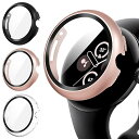 for Google Pixel Watch 3 41mm/2/1保護ケース(3個入り)ハードPC製for Google Pixel Watch 3 41mm/2/1保護カバー-黒+ローズゴールド+透明色