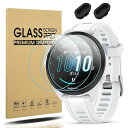 for Garmin Forerunner 165/165 Music保護フィルム(3枚)+防塵栓(2つ)For Garmin Forerunner 165/165 Musicガラスフィルム 擦れ防止、耐沖撃、防指紋のHD高硬度高精細ガラスフィルム