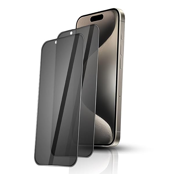 【2枚セットのぞき見防止】for iPhone15ProMax 用 ガラスフィルム【プライバシー/のぞき見防止/左右 見えない】アイフォン15プロマックス 保護...