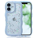 スマホケース 対応 iPhone 16 ケース クリア キラキラ かわいい tpuソフトケース 薄型 傷防止背面 滑り止め 指紋防止 ストラップホール付き スマホケース アイホン16 カバー (透明ブルー)