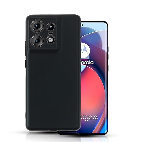 For Motorola Edge 50 Pro ケース ブラック 耐衝撃 落下防止 Edge 50 Pro 軽·薄型 ストラップホール付き 柔軟 砂艶消しの質感 ほこりが付かない 滑り止め For motorola edge 50s pro / 5