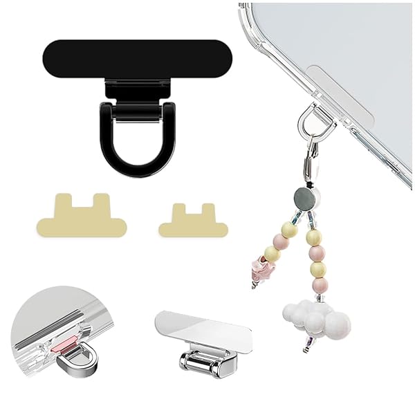 スマホ ストラップホルダー 超ミニタイプ【2025年革新設計・マナー穴きに装着・320度回転】2枚傷防止フ..