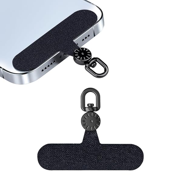 スマホストラップ ストラップホルダー【革新版・360°旋回式・金属リング】携帯ストラップホルダー 薄型 丈夫10kgまでの荷重量 スマホケースに挟む スマホ ショルダーストラップ ホルダー 全機種対応 充電影響なし (360回転-ブラック)
