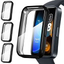 for Huawei Band 10/9/8保護ケース しなやかなTPU素材のファーウェイBand 10/9/8製保護カバー-ブラック+ブラック+ブラック