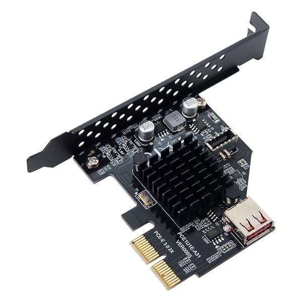 2ポート USB 2.0 & USB 3.1 Gen 2 Type-E フロントパネルソケット - PCI-E 2X PCI Express拡張カードアダプター。