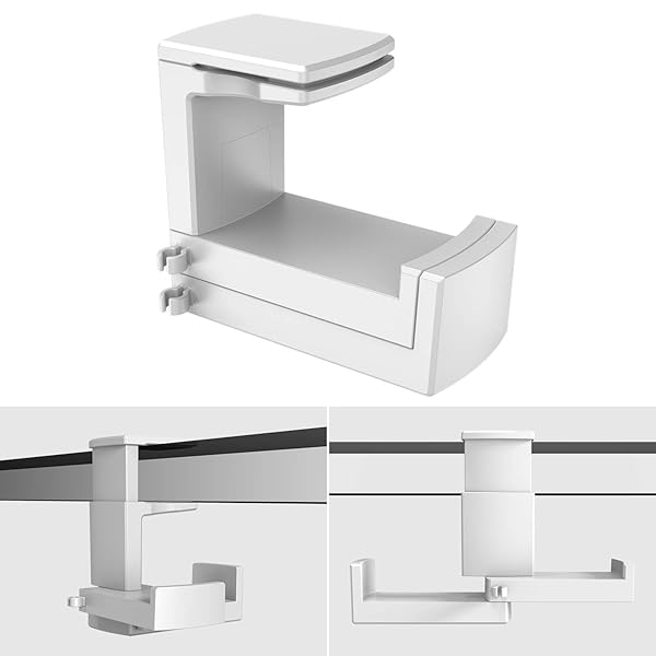 ヘッドホンスタンド 2台を同時に掛ける 360度回転式 ダブルフック ヘッドホンハンガー 省スペース 耐荷..