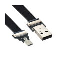 2.0M USB 2.0 Type-A オス - マイクロUSB 5ピン オス データ フラット スリム FPC ケーブル FPV & ディスク & 電話用