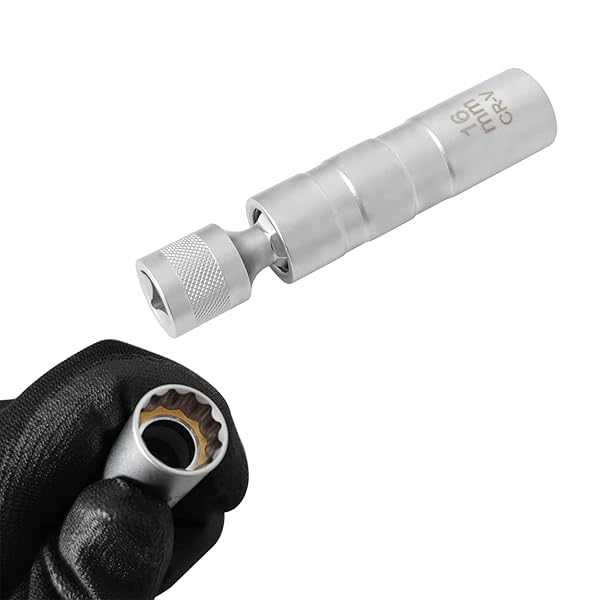 16mm スパークプラグレンチ マグネット 磁気ユニバーサルジョイント スパークプラグソケット 差込角3/8..