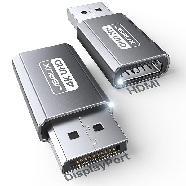 4K DisplayPort to HDMI アダプター 2 パック、DP PC to HDMI モニター コンバーター ビデオ UHD 4K@30Hz/2K@60Hz/1080P@120Hz DP to HDTV 単方向アダプター Dell、Len