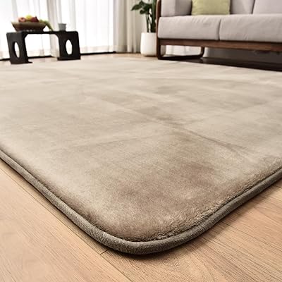カーペット 極厚 ラグ 3畳 厚手30 mm 185×240 cm ラグマット 冬 床暖房対応カーペット 厚め 洗える 滑り止め付 じゅうたん 防ダニ 抗菌 オールシーズン フランネル ブラウンのサムネイル