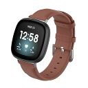 Fitbit Versa 4/Versa 3/Sense 2/Sense用バンド ベルト 替えバンド 革 レザー製 柔らかい 耐久性 アクセサリー (ブラウン)
