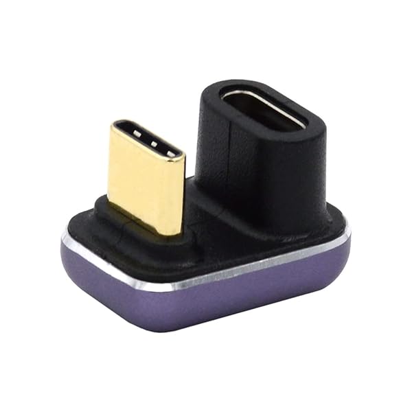 USB4 タイプ C 男性から女性 240W 力 40Gbps データ 8K ビデオ アダプター反対 U 形状背面 NS 電話ラップトップのために角度