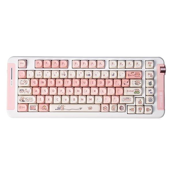 136キー可愛いPBTキーキャップ Dye Sub MOA Profile Keycaps は61/64/87/104/108 Cherry Mxスイッチに対応メカニカルキーボード (Pink)