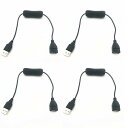 USB スイッチ, 4 個 30cm USB 延長ケーブル オン/オフスイッチ付き, 小型電気スタンド/ファン、LEDランプなどの小電力電器の電源供給に適している