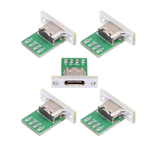 5個/セット USB 2.0 24ピン ピン配列 DIY OEM Type C メス ソケット コネクター パネル マウントタイプ PCボード付き 5個/セット USB 2.0 24ピン ピン配列 DIY OEM Type C メス ソケット コネクター パネル マウントタイプ PCボード付き