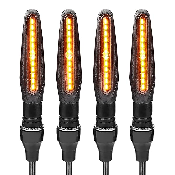 【M10のバイト専用】 バイク ウインカー LED ウインカー スモークレンズ 流れるアンバー 12V 高輝度 IP..