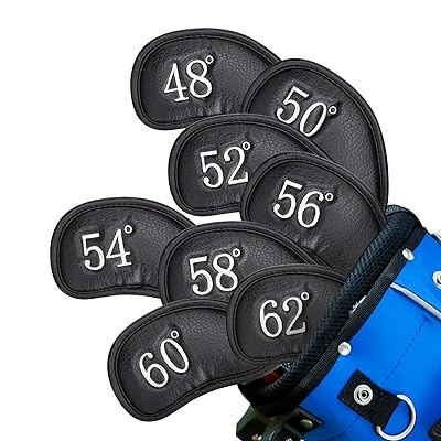 (クラフトマン) ゴルフウェッジカバー マジックテープ開閉 ヘッドカバー セット 8枚入り(48°,50°,52°,54°,56°,58°,60°,62°)番号...