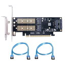 M.2 NVME to PCIe 3.0/4.0 X16 & SATA/MSATA SSD to SATA 3 in 1コンボ SSD アップグレード拡張カードアダプター
