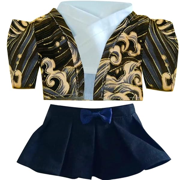 人形 綿人形の服 人形服 着替え 和服 20cm ぬいぐるみ用 かわいい シャツ アクセサリー 上着 ぬいぐるみ アパレル部品(ブラック・男20CM)