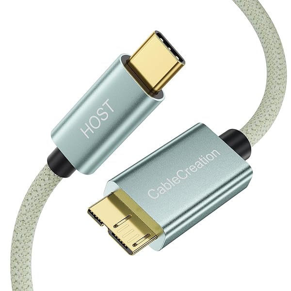 USB Type C マイクロusb, USB 3.1 C to Micro B 変換ケーブル 10Gbps USB 3.1外付けハードドライバケーブル MacBook (Pro), Galaxy S5 Note 3等に対応 0.3M/グリーン