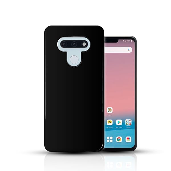 LG style3 L-41Aケース マットブラック【携帯便利 ストラップホール付き】LG style 3対応 カバー 超薄..