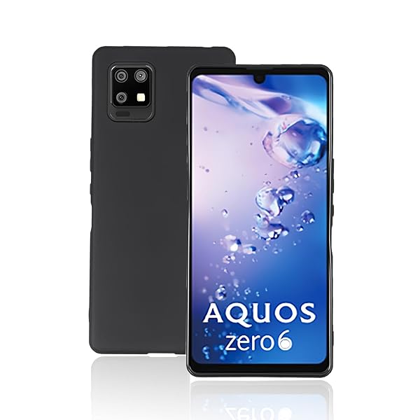 AQUOS zero6 ケースAQUOS zero6 SHG04 スマホケース シリコン オッポ リノ 耐衝撃 ソフト 黒 薄型 ストラップホール付き アクアクオス SHG04カバー ブラック
