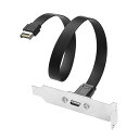 USB 3.1 フロントパネルヘッダー Type-C延長ケーブル パネルマウントネジ付き 10Gbps Type-E 20ピン オス-USB-Cメスアダプターケーブル ハーフハイトブラケット付き、30cm (ハーフハイト1ポート)(2)