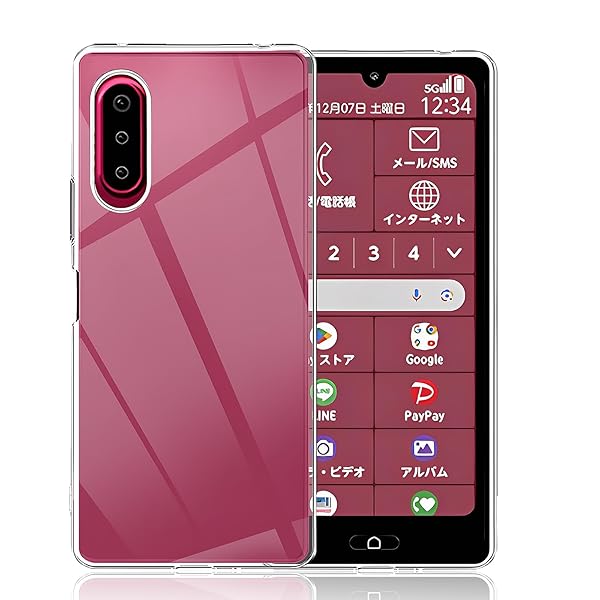 らくらくスマートフォン a用の ケース クリア らくらくスマートフォン Lite カバー TPU 高透過率 耐衝撃 薄型 軽量型 黄ばみ防止 指紋防止 TPU素材を採用して らくらくスマートフォン MR01（透明）