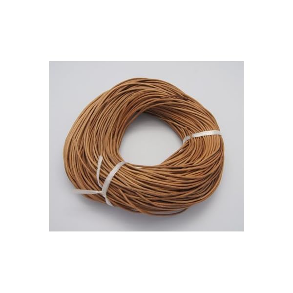 本革リアルレザー丸紐ナチュラル（無着色）2mm*10m