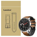 Amazfit GTR 47mm バンド, シリコン + レザー 本革 高耐久性 交換バンド ベルト 対応 Amazfit GTR 47mm / Amazfit GTR 42mm スマートウォッチ (47mm, ブラウン)