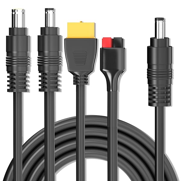 4 in 1 2m DC5521-4アダプタコネクタケーブル ソーラー充電ケーブル アンダーソン XT60 DC 5.5 mm DC 8 mm コネクタ ポート アダプター ポータブル発電所ソーラー発電機用