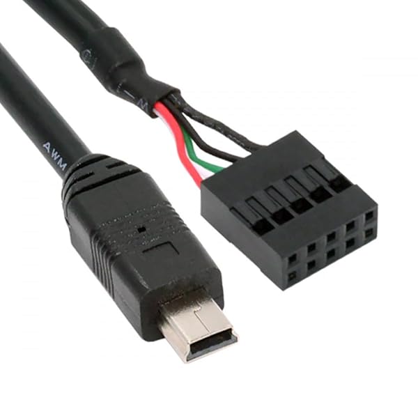 ケーブル USB 2.0 マザーボード 9ピン 10ピン ヘッダー - ミニUSB 5ピンケーブル 50cm ミニモニターセンサーパネルカメラ用, U2-018-MN-HX