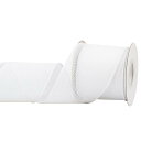 バーラップワイヤエッジリボン、幅75mm x 9m巻き - ギフトラッピング・クリスマスツリー・手芸・花束・そして乡村風のレトロな装飾に最適です (白)